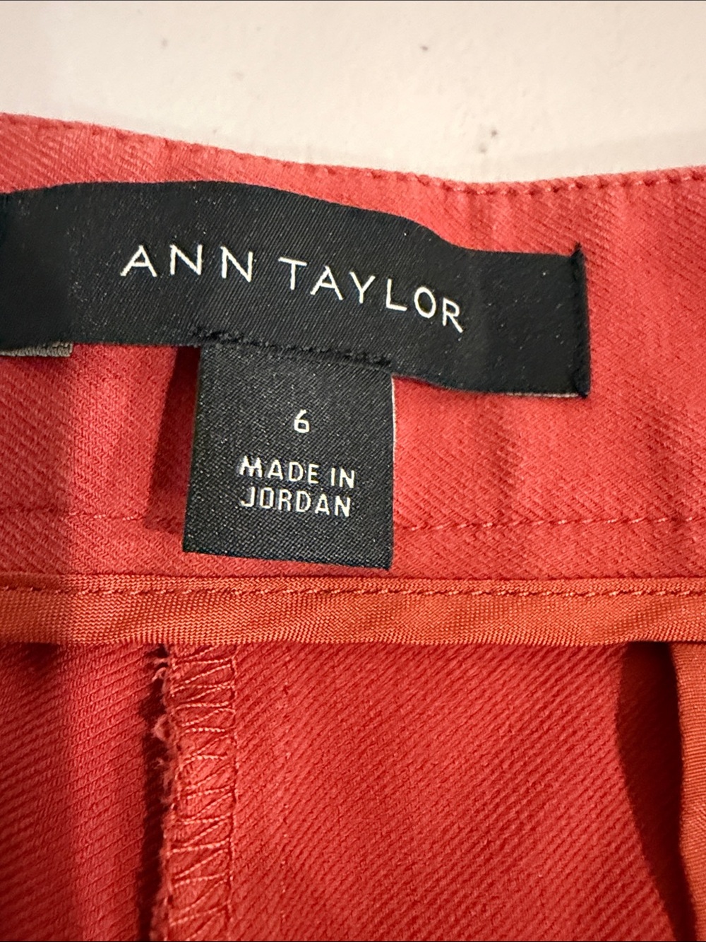 Ann Taylor Brick Red Wide Leg Crop Pants Size 6 Terracotta Stretch Cotton - Picture 5 of 7
